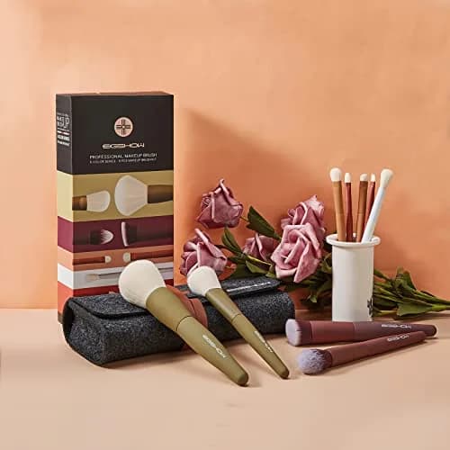 EIGSHOW Makeup Brushes 5 Colors | Ultra Soft Synthetic Kabuki Brush Set for Powder, Blush, Concealers, Contouring, Highlighting thumbnail 8