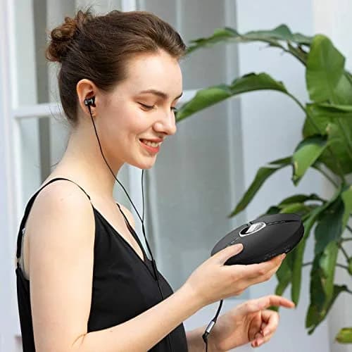 KLIM Discman Portable CD Player with Headphones, Built-in Battery, 14-Hour Playtime | Black thumbnail 4