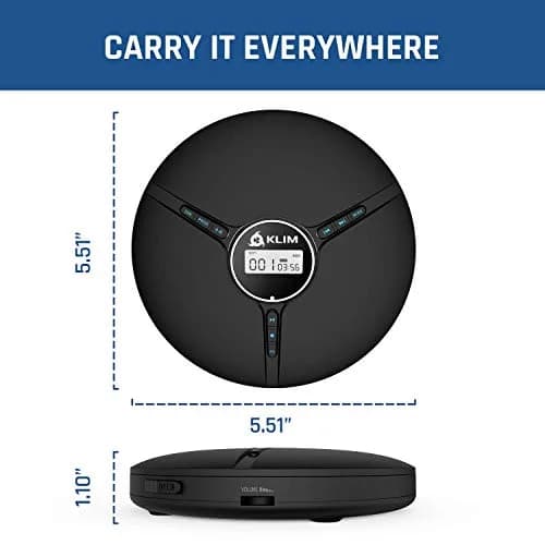 KLIM Discman Portable CD Player with Headphones, Built-in Battery, 14-Hour Playtime | Black thumbnail 5