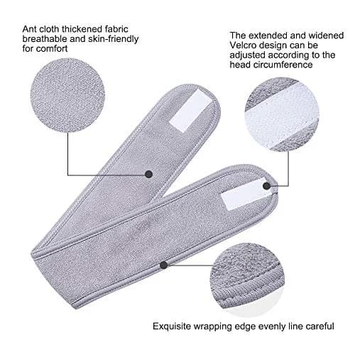 TDHDIKE Adjustable Facial Spa Headband | 24.4 x 3.35 inches (62 x 8.5 cm) thumbnail 4