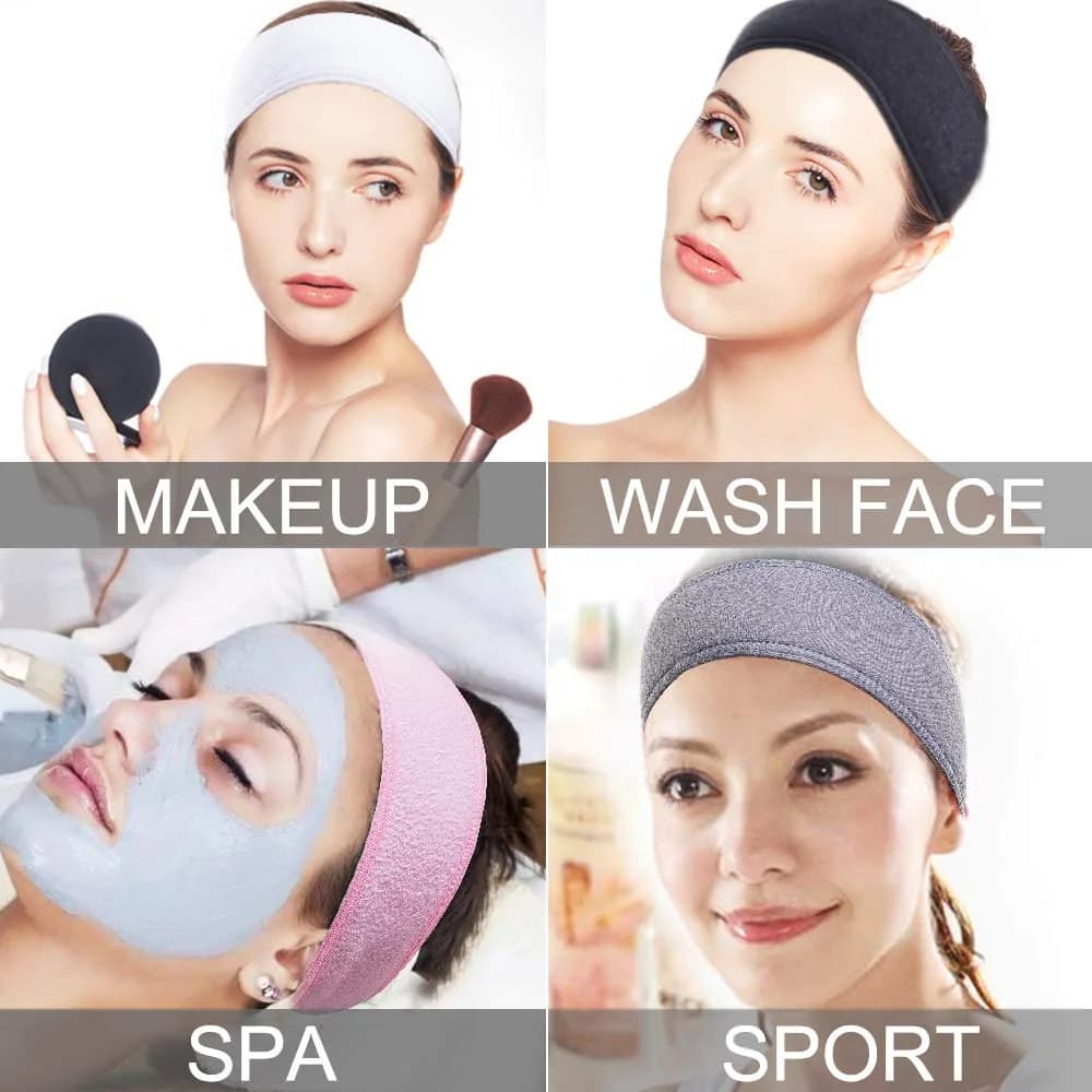 TDHDIKE Adjustable Facial Spa Headband | 24.4 x 3.35 inches (62 x 8.5 cm) - view 6