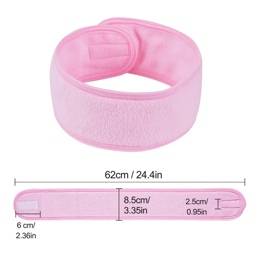 TDHDIKE Adjustable Facial Spa Headband | 24.4 x 3.35 inches (62 x 8.5 cm) - view 2