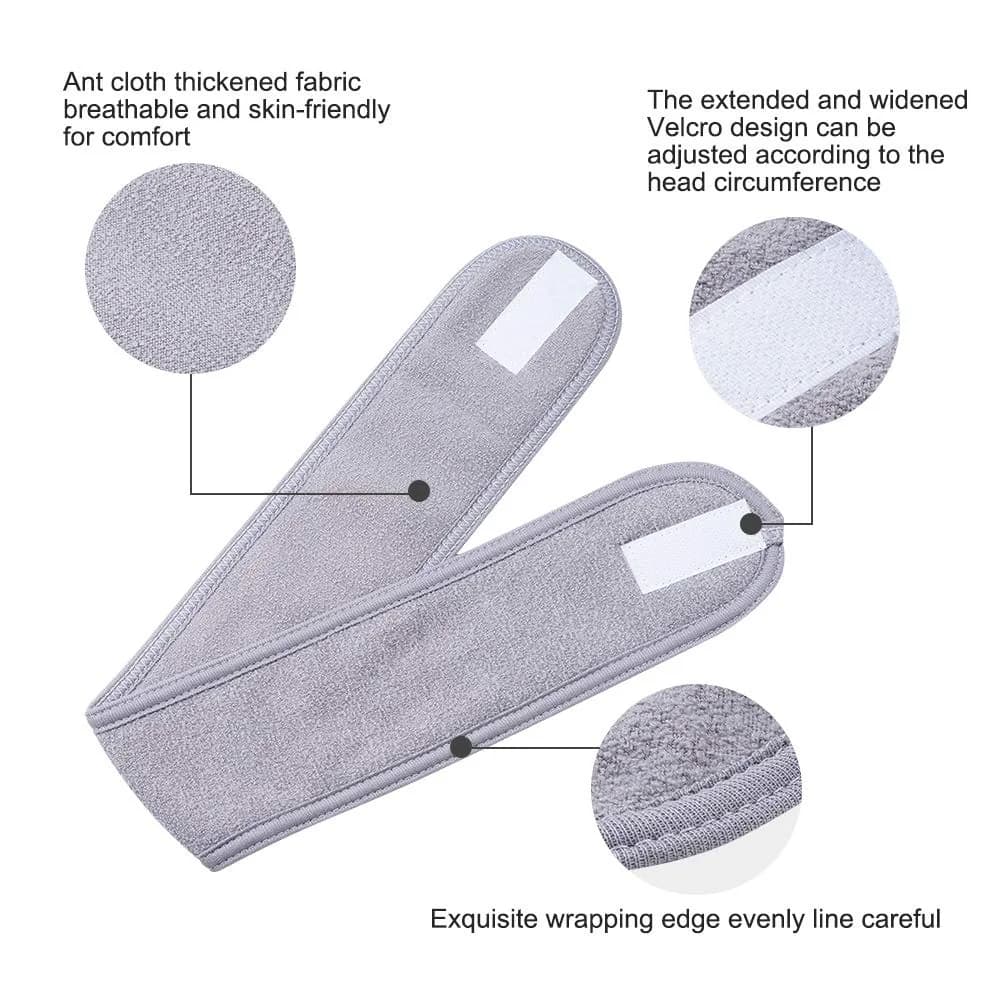 TDHDIKE Adjustable Facial Spa Headband | 24.4 x 3.35 inches (62 x 8.5 cm) - view 4