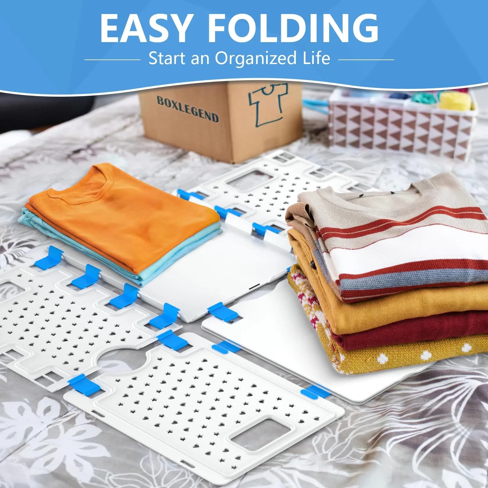 BoxLegend Enlarged Shirt Folder Board for Clothes Storage, Closet Organizers, 73cm x 58cm (28.3" x 22.8") | Folds T-shirts, Sweaters, Pants Neatly - view 2