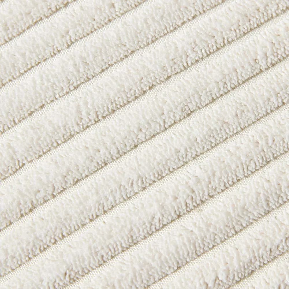 Fancy Homi Boho Decorative Throw Pillow Covers with Pom-poms, Soft Corduroy Accent Solid Square Cushion Case Set for Couch Sofa Bedroom Car Living Room (2-Pack, 18x18 Inch / 45x45 cm, Cream) thumbnail 5