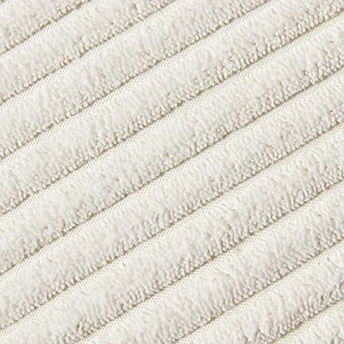 Fancy Homi Boho Decorative Throw Pillow Covers with Pom-poms, Soft Corduroy Accent Solid Square Cushion Case Set for Couch Sofa Bedroom Car Living Room (2-Pack, 18x18 Inch / 45x45 cm, Cream) thumbnail 5