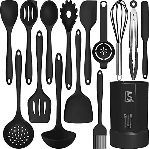 AOTHOD Silicone Cooking Utensils Set - Heat Resistant 446°F | BPA Free Kitchen Gadgets thumbnail 1