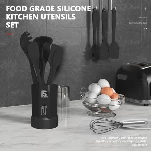 AOTHOD Silicone Cooking Utensils Set - Heat Resistant 446°F | BPA Free Kitchen Gadgets thumbnail 2