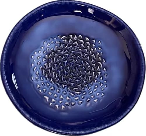 BonCera Ceramic Garlic Grater Plate 4-Piece Set - Blue Ocean Glazed | Versatile Kitchen Tool for Garlic, Ginger & Fruits thumbnail 3