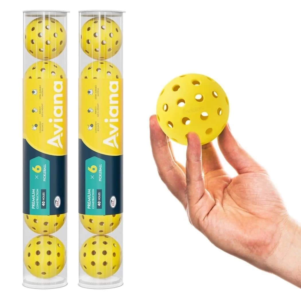 Pro Aviana Pickleball Ball Set | USAPA Approved Outdoor Tournament Balls | 12 Pack, Yellow