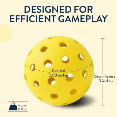 Pro Aviana Pickleball Ball Set | USAPA Approved Outdoor Tournament Balls | 12 Pack, Yellow thumbnail 4