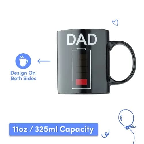 Light Autumn Changing Color Mug - Heat Activated Battery Design - 11oz Ceramic Coffee Cup | Gifts for Dad from Daughter thumbnail 5