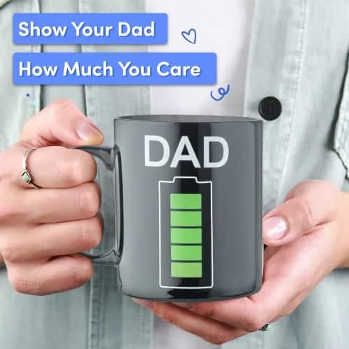 Light Autumn Changing Color Mug - Heat Activated Battery Design - 11oz Ceramic Coffee Cup | Gifts for Dad from Daughter thumbnail 3