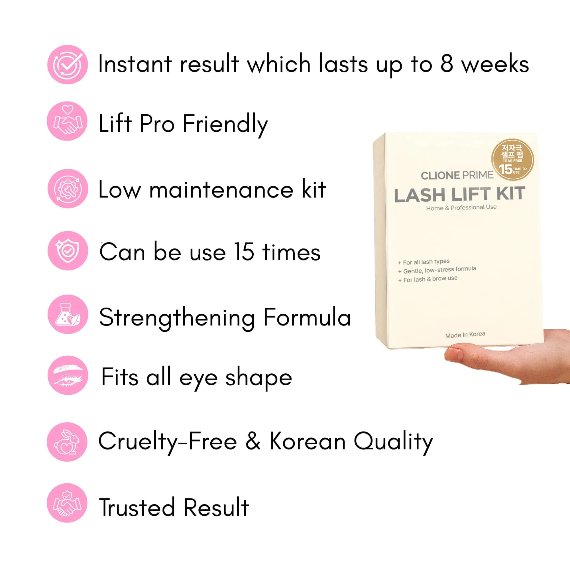 CLIONE PRIME Lash Lift Kit - Korean Cosmetic Product for Eyebrow Lamination & Eyelash Perming | 97 Piece Set - view 6