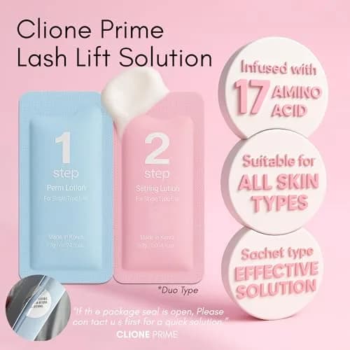 CLIONE PRIME Lash Lift Kit - Korean Cosmetic Product for Eyebrow Lamination & Eyelash Perming | 97 Piece Set thumbnail 8