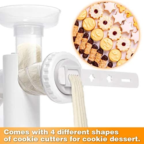 LHS Manual Meat Grinder White with Table Clamp & Sausage Stuffer | Multi-Function Kitchen Tool (3-in-1) thumbnail 5