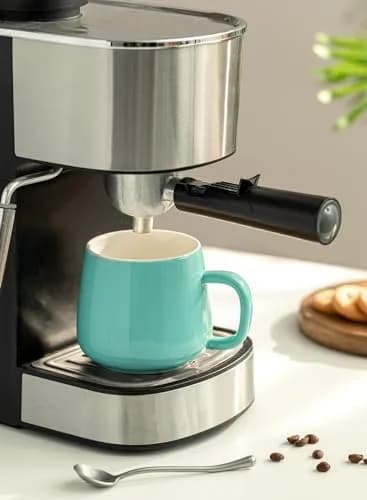 Teocera 12 oz Ceramic Coffee Mugs Set of 4 with Large Handles | Smooth Porcelain, Dishwasher Safe, Turquoise thumbnail 10