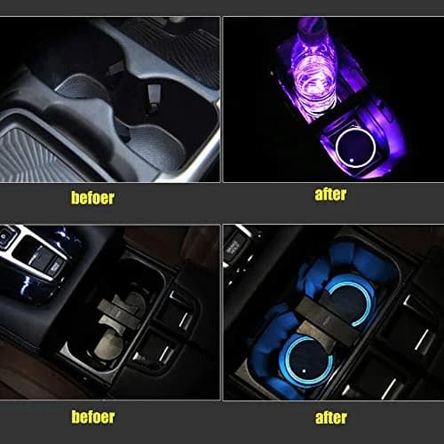 WedFeir LED Cup Holder Lights 7cm (2.75in) Round | 7 Colors & 3 Modes for Car Interior Atmosphere thumbnail 2
