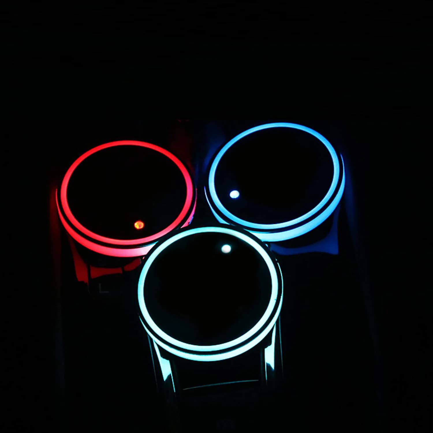 WedFeir LED Cup Holder Lights 7cm (2.75in) Round | 7 Colors & 3 Modes for Car Interior Atmosphere - view 3