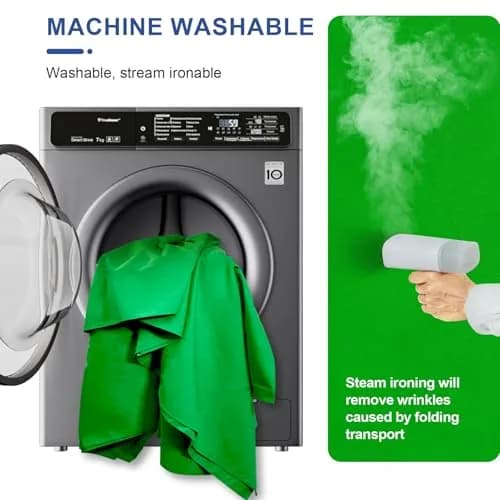 EMART 5x7Ft Green Screen Backdrop Polyester Wrinkle-Resistant for Photography & Streaming thumbnail 2