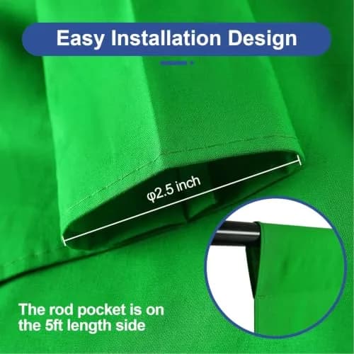 EMART 5x7Ft Green Screen Backdrop Polyester Wrinkle-Resistant for Photography & Streaming thumbnail 3