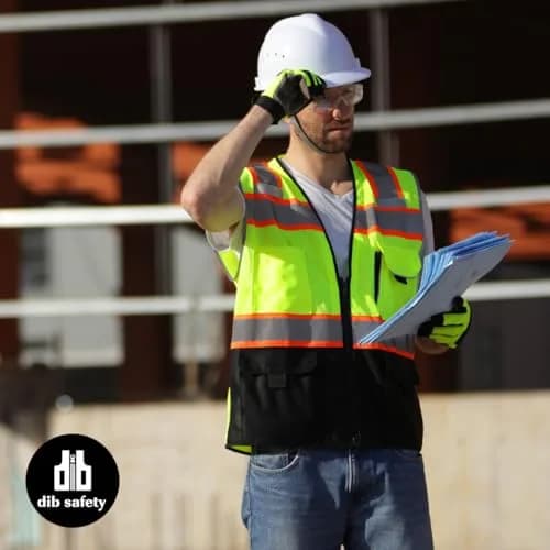 Dib Safety Reflective Safety Vest Made with 3M Tape, Yellow and Black S | ANSI Class 2, Heavy Duty Reflectivity thumbnail 6