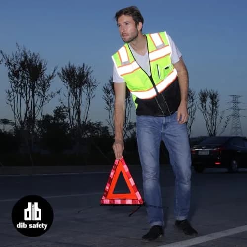 Dib Safety Reflective Safety Vest Made with 3M Tape, Yellow and Black S | ANSI Class 2, Heavy Duty Reflectivity thumbnail 7