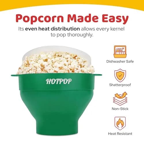 HOTPOP Microwave Popcorn Popper Silicone Bowl 20 Colors | Healthy Snack in Minutes thumbnail 4