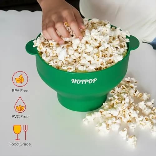 HOTPOP Microwave Popcorn Popper Silicone Bowl 20 Colors | Healthy Snack in Minutes thumbnail 6