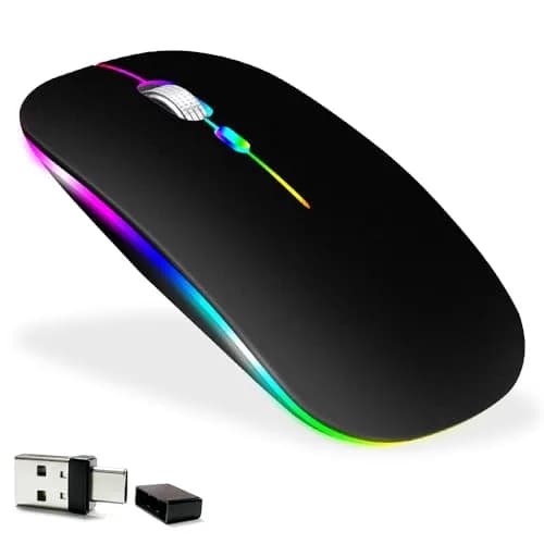 KLO Rechargeable Wireless Mouse - Silent Optical, Bluetooth 5.2/3.0, Type-C, 2.4G USB Receiver - Ivory White - main product image