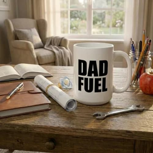 Artisan Owl Dad Fuel Coffee Mug 443ml (15oz) | Funny Ceramic Cup for Father, Husband, Expecting Dad thumbnail 4