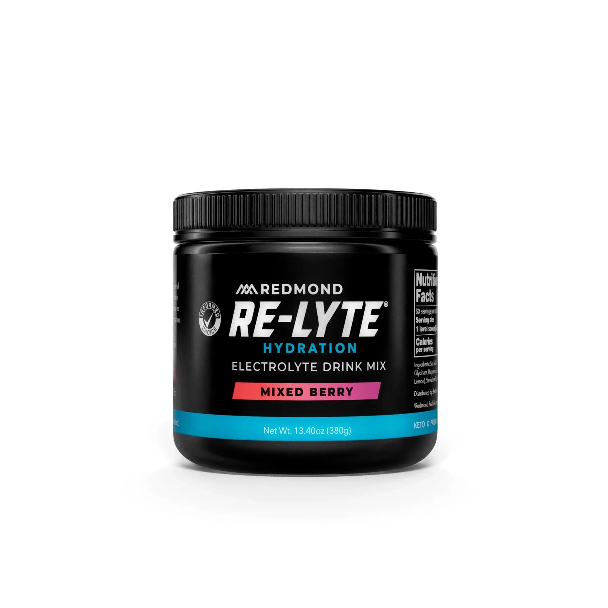 REDMOND Re-Lyte Hydration Electrolyte Powder Mix Mango (60 Servings) | Best Electrolyte Powder for Hydration — Mixed Berry