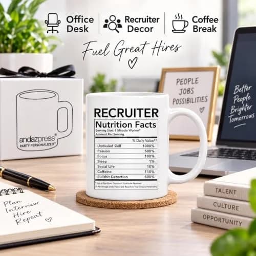 Andaz Press Funny 11oz Ceramic Coffee Mug Thank You Gift for Recruiters | Novelty Gag Birthday Christmas thumbnail 4