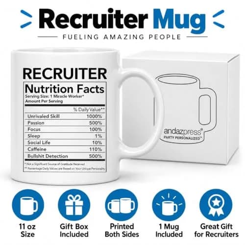 Andaz Press Funny 11oz Ceramic Coffee Mug Thank You Gift for Recruiters | Novelty Gag Birthday Christmas thumbnail 8