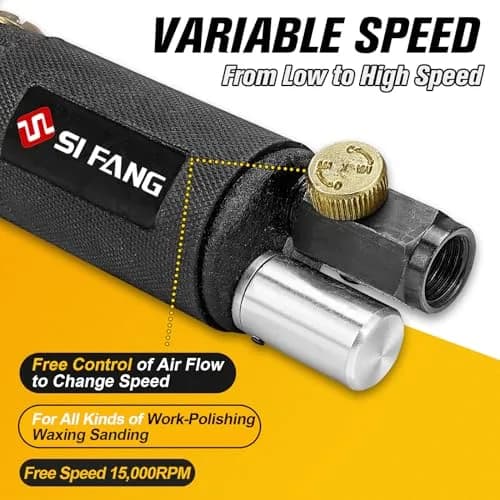 SI FANG 1'' 2'' 3'' Mini Random Orbital Air Sander Kit | 748g (1.65 lb) Pneumatic DA Polisher thumbnail 5