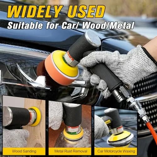 SI FANG 1'' 2'' 3'' Mini Random Orbital Air Sander Kit | 748g (1.65 lb) Pneumatic DA Polisher thumbnail 6