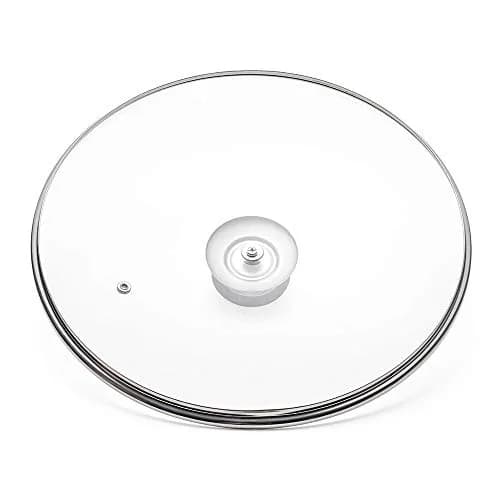 ELKKNOVE Glass Lid for Frying Pan, 26cm | Tempered Vented Clear Cover with Silicone Ring thumbnail 2