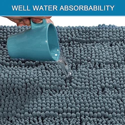 H.VERSAILTEX Thick Chenille Bathroom Rug Mat Set 2 Piece | Ultra Soft & Absorbent, Non Slip, Machine Washable, 20"x32" + 17"x24" thumbnail 4