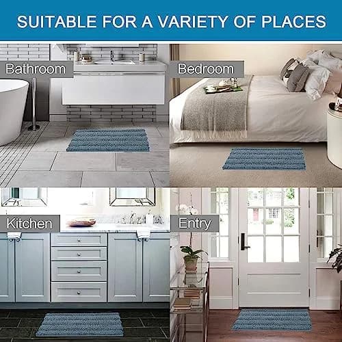 H.VERSAILTEX Thick Chenille Bathroom Rug Mat Set 2 Piece | Ultra Soft & Absorbent, Non Slip, Machine Washable, 20"x32" + 17"x24" thumbnail 6