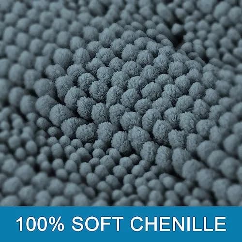 H.VERSAILTEX Thick Chenille Bathroom Rug Mat Set 2 Piece | Ultra Soft & Absorbent, Non Slip, Machine Washable, 20"x32" + 17"x24" thumbnail 2