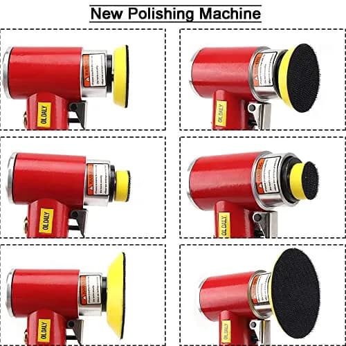 SI FANG Mini Air Sander Kit 125 mm (5 inch) | Pneumatic Random Orbital DA Sander with 48-Piece Pad & Disc Set thumbnail 6