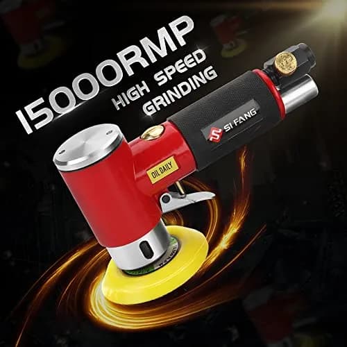 SI FANG Mini Air Sander Kit 125 mm (5 inch) | Pneumatic Random Orbital DA Sander with 48-Piece Pad & Disc Set thumbnail 8