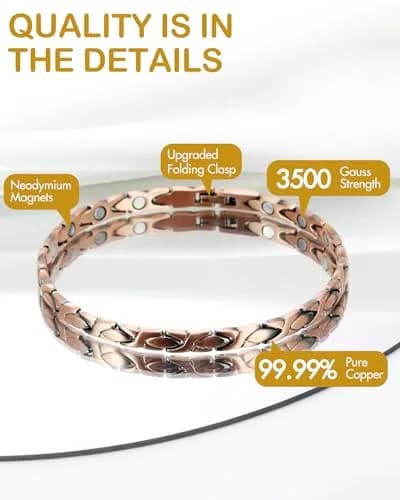 Feraco 99.99% Pure Copper Magnetic Anklets for Women X Shape 25cm (9.84 inch) | Hypoallergenic & Lead-Free thumbnail 7