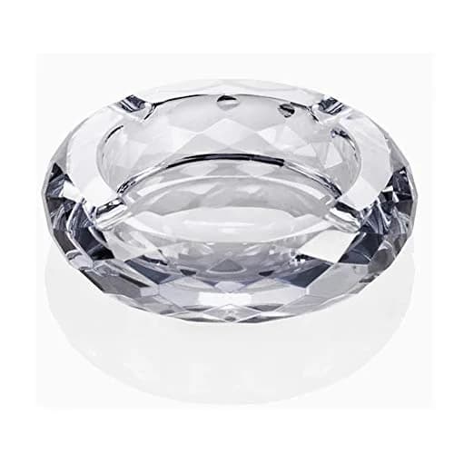 HOSTEESSCHOICE Crystal Glass Ashtray | Round Crystal Clear Cigar Holder for Home & Office thumbnail 1