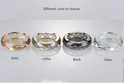 HOSTEESSCHOICE Crystal Glass Ashtray | Round Crystal Clear Cigar Holder for Home & Office thumbnail 3