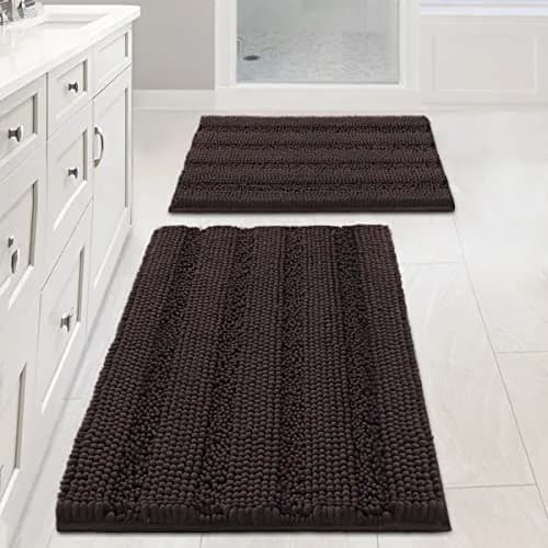 H.VERSAILTEX Thick Chenille Bathroom Rug Mat Set 2 Piece | Extra Soft & Absorbent thumbnail 1