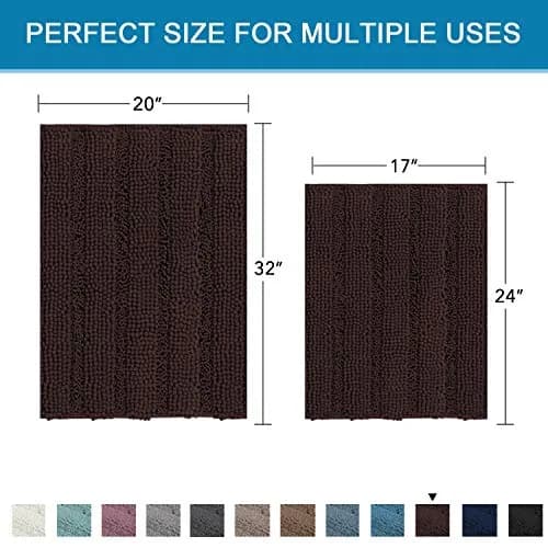 H.VERSAILTEX Thick Chenille Bathroom Rug Mat Set 2 Piece | Extra Soft & Absorbent thumbnail 5