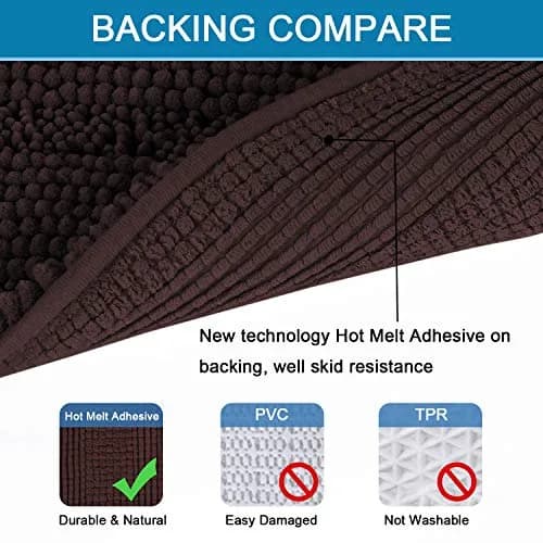 H.VERSAILTEX Thick Chenille Bathroom Rug Mat Set 2 Piece | Extra Soft & Absorbent thumbnail 3