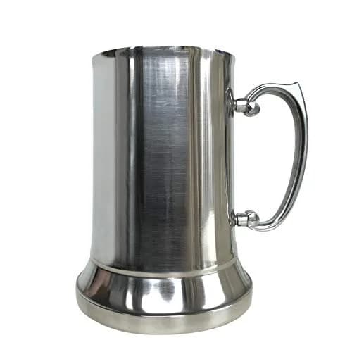 N2 20oz Double Wall Stainless Steel Beer Mug Shaker Handle Silver | Classic 18/8 Steel Drinkware (20oz, 580ml) thumbnail 2