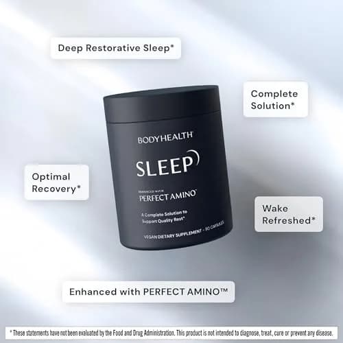 BodyHealth Sleep, Sleep Aid & Supplement for Adults, 3 mg Melatonin, Non-Habit Forming, 90 Capsules | Deep Rest & Stress Relief thumbnail 3